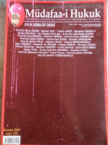Yeniden Anadolu ve Rumeli Müdafaa-i Hukuk 2007 / 110