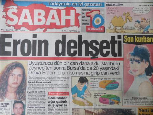 Sabah Gazetesi 31 Mayıs 1996 - Eroin Dehşeti