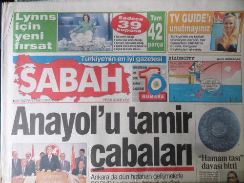 Sabah Gazetesi 22 Haziran 1996 - Anayol'u Tamir Çabaları