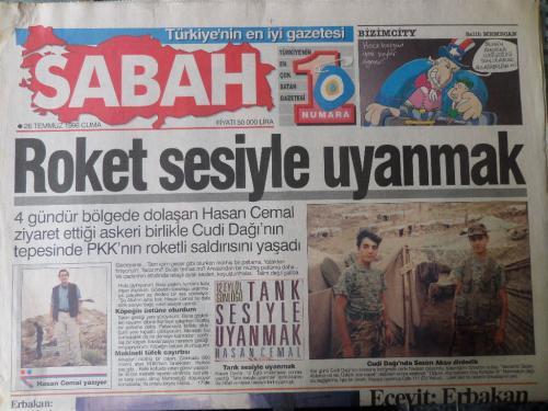 Sabah Gazetesi 26 Temmuz 1996 - Roket Sesiyle Uyanmak