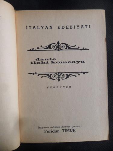 İlahi Komedya Cehennem Dante