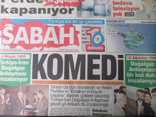 Sabah Gazetesi 13 Ağustos 1996 - Komedi - Kıbrıs Meydan Savaşı
