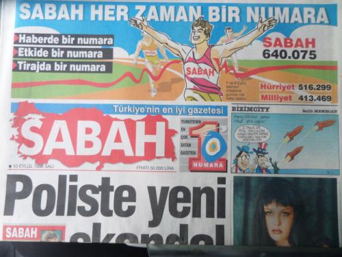 Sabah Gazetesi 10 Eylül 1996 - Poliste Yeni Skandal