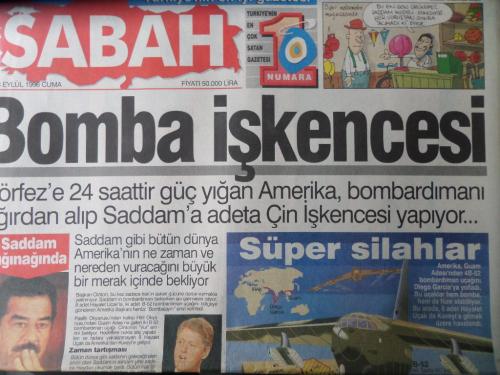 Sabah Gazetesi 13 Eylül 1996 - Bomba İşkencesi