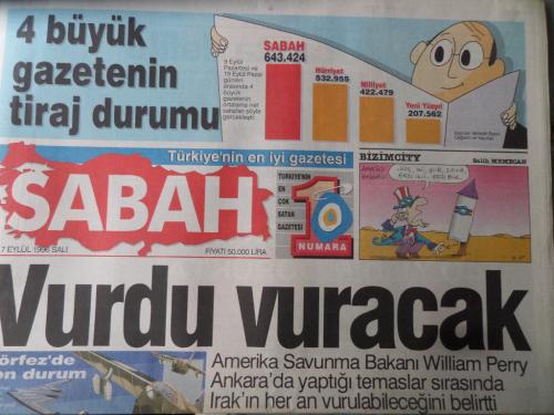 Sabah Gazetesi 17 Eylül 1996 - Vurdu Vuracak