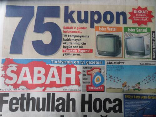 Sabah Gazetesi 23 Eylül 1996 - Fethullah Hoca İmparatorluğu