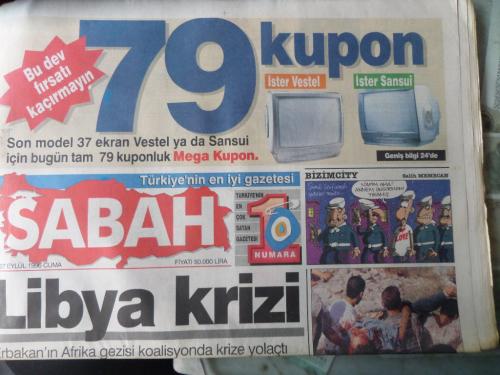 Sabah Gazetesi 27 Eylül 1996 - Libya Krizi