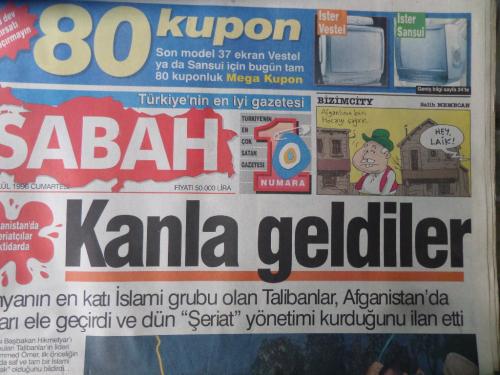 Sabah Gazetesi 28 Eylül 1996 - Kanla Geldiler