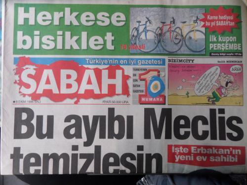 Sabah Gazetesi 8 Ekim 1996 - Bu Ayıbı Meclis Temizlesin