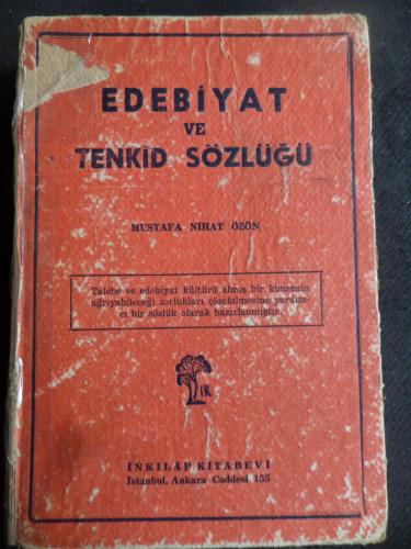 Edebiyat ve Tenkid Sözlüğü Mustafa Nihat Özön