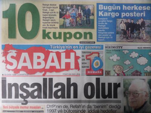 Sabah Gazetesi 19 Ekim 1996 - İnşallah Olur