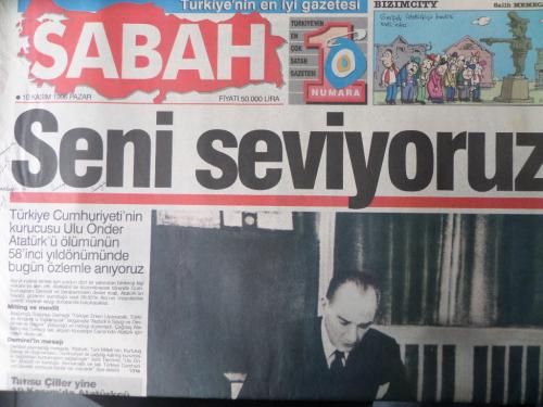 Sabah Gazetesi 10 Kasım 1996 - Seni Seviyoruz