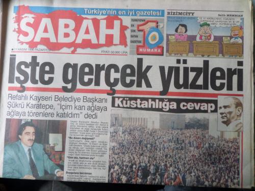 Sabah Gazetesi 11 Kasım 1996 - İşte Gerçek Yüzleri