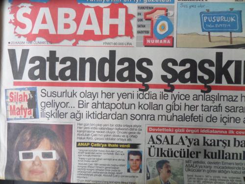 Sabah Gazetesi 23 Kasım 1996 - Vatandaş Şaşkın