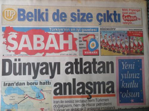 Sabah Gazetesi 1 Ocak 1997 - Dünyayı Atlatan Anlaşma