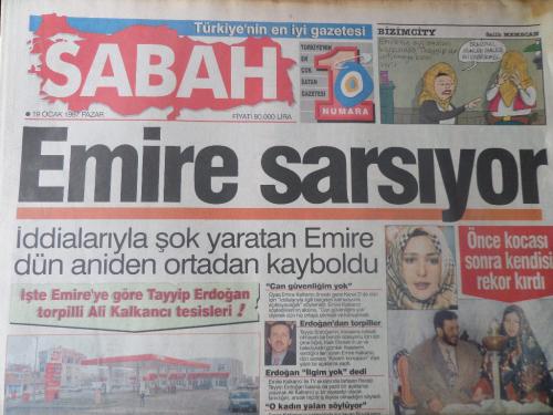 Sabah Gazetesi 19 Ocak 1997 - Emire Sarsıyor