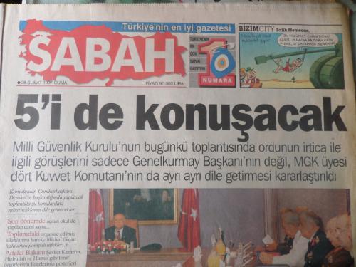Sabah Gazetesi 28 Şubat 1997 - 5'i de Konuşacak