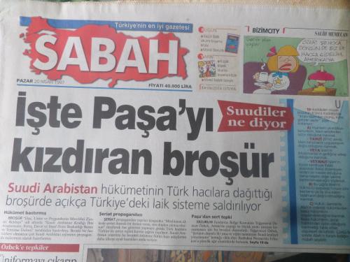 Sabah Gazetesi 20 Nisan 1997 - İşte Paşa'yı Kızdıran Broşür