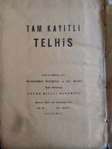 Tam Kayıtlı Telhis Selahaddin Demirtaş