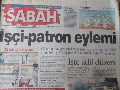 Sabah Gazetesi 29 Mayıs 1997 - İşçi-Patron Eylemi