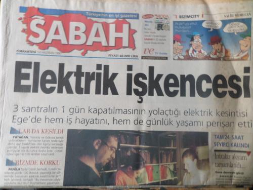 Sabah Gazetesi 14 Haziran 1997 - Elektrik İşkencesi