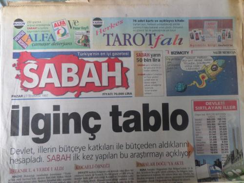 Sabah Gazetesi 27 Temmuz 1997 - İlginç Tablo