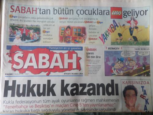 Sabah Gazetesi 3 Ağustos 1997 - Hukuk Kazandı