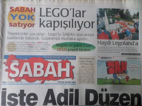 Sabah Gazetesi 19 Ağustos 1997 - İşte Adil Düzen