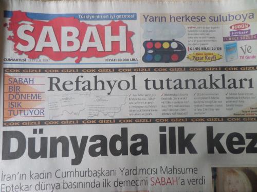 Sabah Gazetesi 13 Eylül 1997 - Dünyada İlk Kez
