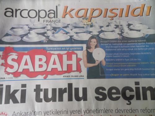 Sabah Gazetesi 3 Ekim 1997 - İki Türlü Seçim