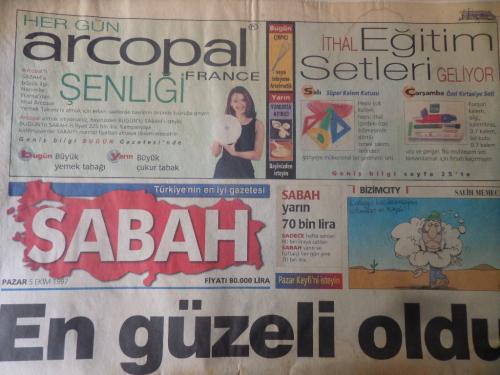 Sabah Gazetesi 5 Ekim 1997 - En Güzeli Oldu