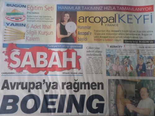Sabah Gazetesi 8 Ekim 1997 - Avrupa'ya Rağmen Boeing