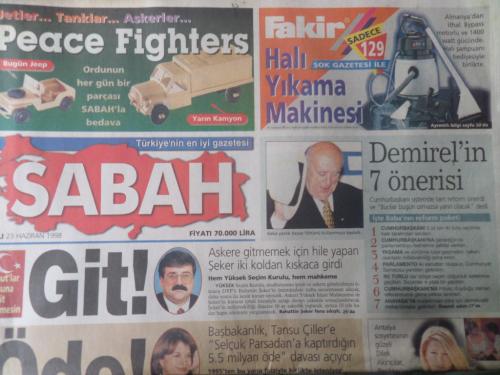 Sabah Gazetesi 23 Haziran 1998 - Git! Öde! İstifa Et!