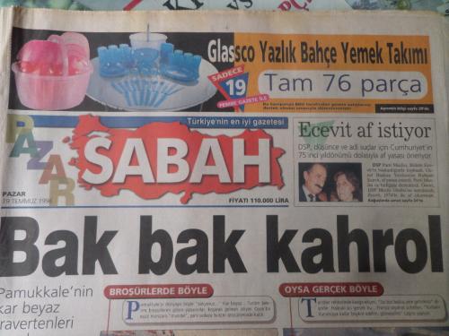 Sabah Gazetesi 19 Temmuz 1998 - Bak Bak Kahro