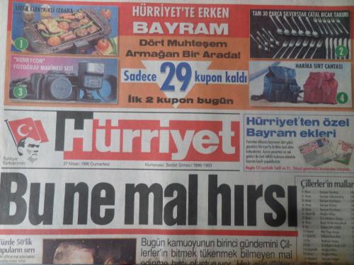 Hürriyet Gazetesi 27 Nisan 1996 - Bu ne Mal Hırsı