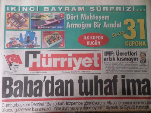 Hürriyet Gazetesi 1 Mayıs 1996 - Baba'dan Tuhaf İma