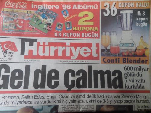 Hürriyet Gazetesi 5 Mayıs 1996 - Gelde Çalma