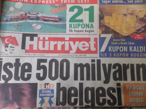 Hürriyet Gazetesi 11 Mayıs 1996 - İşte 500 Milyarın Belgesi