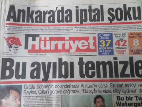 Hürriyet Gazetesi 15 Mayıs 1996 - Bu Ayıbı Temizle