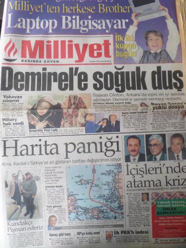 Milliyet Gazetesi 29 Mart 1996 - Demirel'e Soğuk Duş