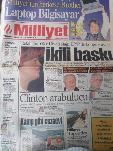 Milliyet Gazetesi 31 Mart 1996 - İkili Baskı