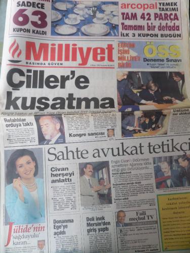 Milliyet Gazetesi 4 Nisan 1996 - Çiller'e Kuşatma