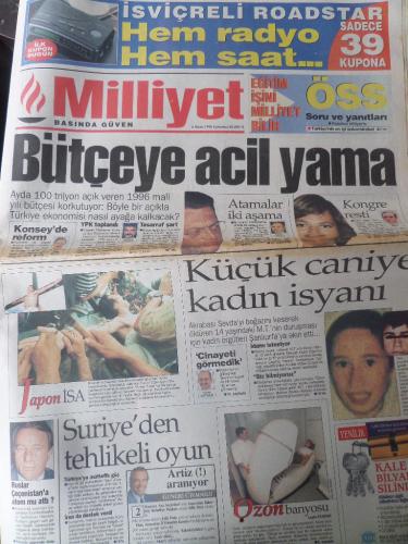 Milliyet Gazetesi 6 Nisan 1996 - Bütçeye Acil Yama