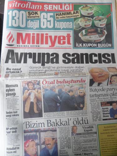 Milliyet Gazetesi 18 Nisan 1996 - Avrupa Sancısı