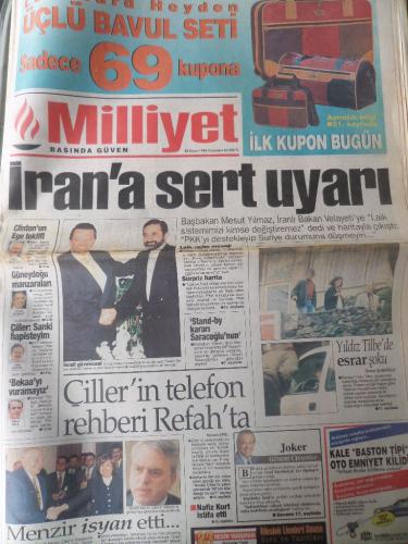 Milliyet Gazetesi 20 Nisan 1996 - İran'a Sert Uyarı