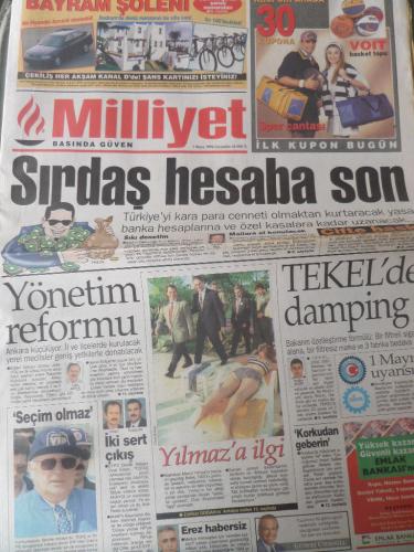 Milliyet Gazetesi 1 Mayıs 1996 - Sırdaş Hesaba Son