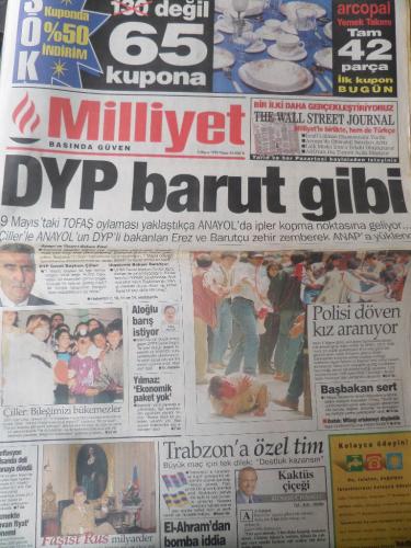 Milliyet Gazetesi 5 Mayıs 1996 - DYP Barut Gibi