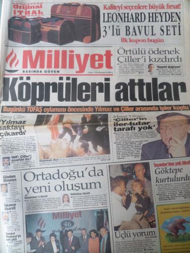 Milliyet Gazetesi 9 Mayıs 1996 - Köprüleri Attılar