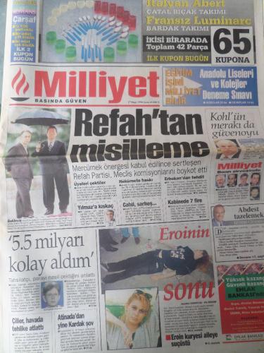 Milliyet Gazetesi 17 Mayıs 1996 - Refah'tan Misilleme