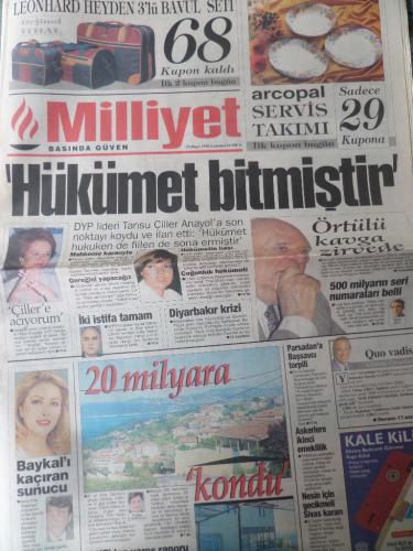 Milliyet Gazetesi 25 Mayıs 1996 - Hükümet Bitmiştir